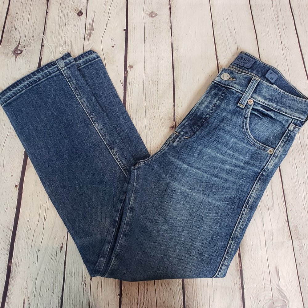 Lucky Brand Authentic Straight Crop Wide Leg Victoria Raw Hem Jeans Size 0/25